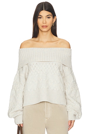 Maureen Mixed Cable Cowl Neck Pullover 525 America