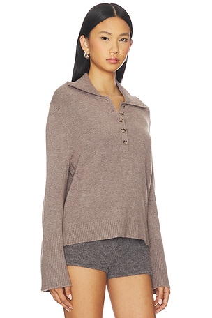 525 America Luca Bell Sleeve Polo in Brown. Size XS. Also