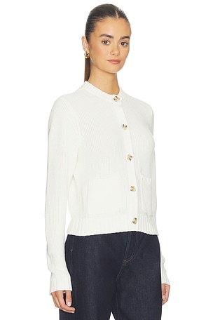 525 America Palmer Crew Neck Cardigan in Ivory. Size XS. Also