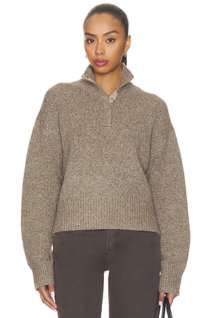 Boxy Snap Front Henley Sweater 525 America