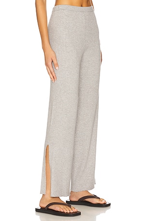 525 America Milo Wide Leg Rib Pant in Light Grey