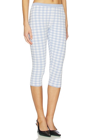 525 America Betty Pull On Gingham Capri in Baby Blue