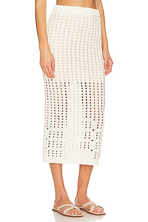 525 Christina Open Stitch Skirt in White