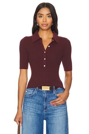 Ginny Short Sleeve Johnny Collar Top525$99NEW