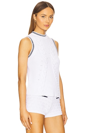 525 America Zoey Cable Demi Tank in White. Size XL. Also