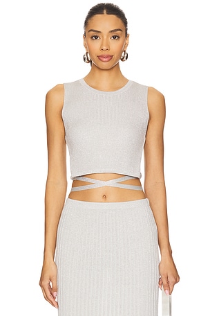 Stevie Cropped Lurex Tie Tank 525