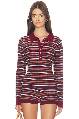 Sienna Plaid Rib Polo Top 525 America