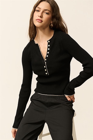 Emmeline Rib Layered Henley 525 America