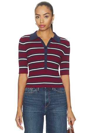 Imogen Rib Stripe Fitted Polo 525 America