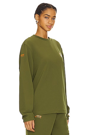 7 Days Active Tech Crewneck Sweatshirt in Olive