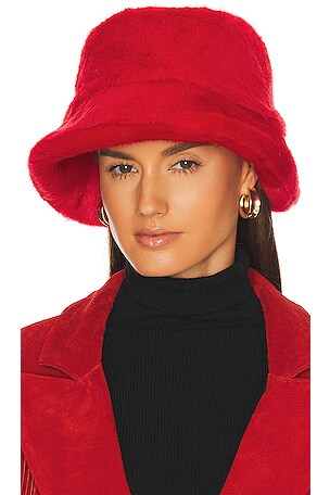 8 Other Reasons faux fur bucket hat 8 Other Reasons Floppy Bucket Faux Fur Hat in White/Black  main image 2