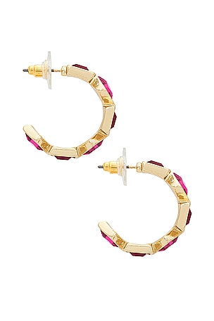 8 Other Reasons Gem Hoop Earrings in Metallic Gold