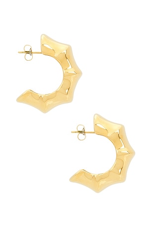 8 Other Reasons Bamboo Mini Hoop Earrings in Metallic Gold