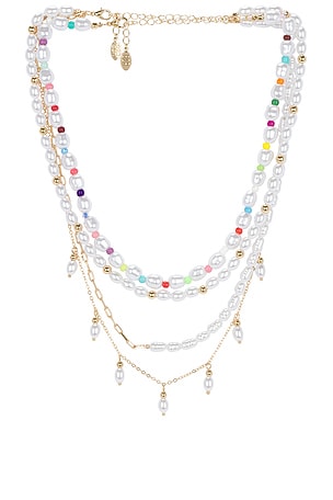 8 Other Reasons Layered Beaded Pearl Necklace in Multi