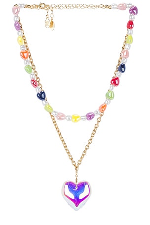 8 Other Reasons Heart Layered Necklace in Multi