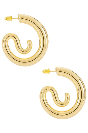8 Other Reasons Spiral Statement Earring in Metallic Gold