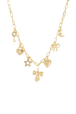 8 Other Reasons Lover Charm Necklace in Metallic Gold