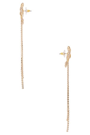 8 Other Reasons Cosette Drop Ribbon Earrings in Metallic Gold