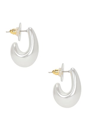 8 Other Reasons Celeste Pearl Hoop Earrings in Ivory