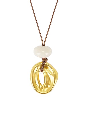8 Other Reasons Leather Cord Necklace in Metallic Gold