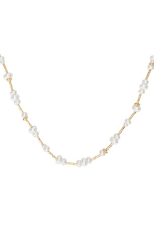 8 Other Reasons Two Tone Beaded Necklace in Metallic Gold