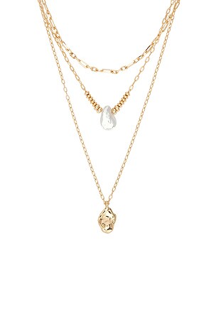 8 Other Reasons Layered Two Tone Necklace in Metallic Gold