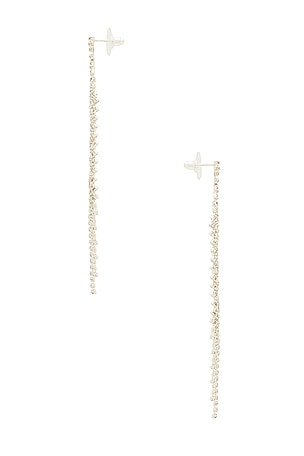 8 Other Reasons Curved Dangle Earring in Metallic Silver