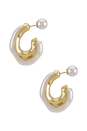 8 Other Reasons X REVOLVE Otter Pearl Hoop in Metallic Gold