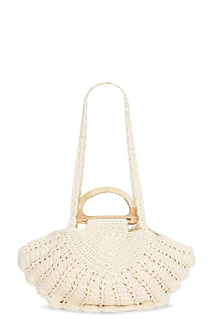 8 Other Reasons Hand Crochet Shell Clutch Bag in Ivory