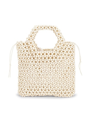 8 Other Reasons Beaded Wooden Tote Top Handle Bag