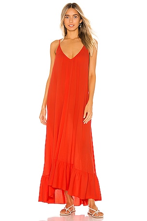 9 Seed Paloma Ruffle Maxi Dress in Dahlia | REVOLVE