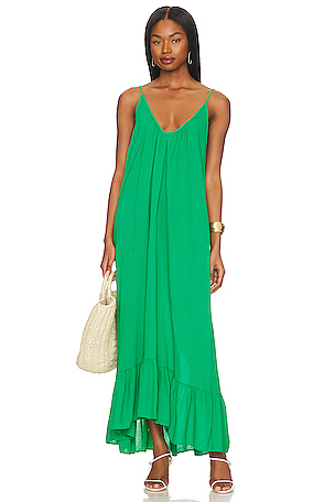 9 Seed Paloma Ruffle Maxi Dress in Emerald | REVOLVE