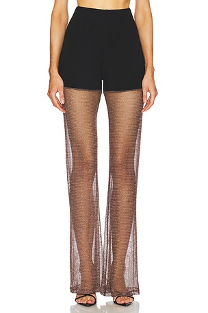 Shimmer Sheer Contrast A-Line Pant AAIZEL