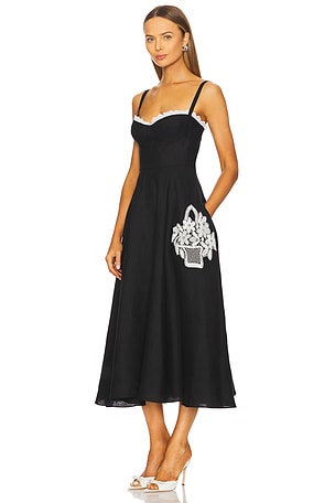 Alejandra Alonso Rojas Bustier Maxi Dress in Black