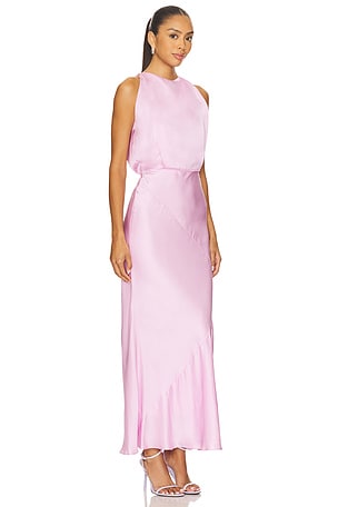 Alejandra Alonso Rojas Blouson Midi Dress in Pink