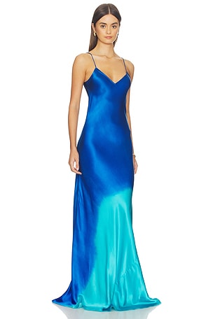 Alejandra Alonso Rojas Bias Slip Gown in Blue