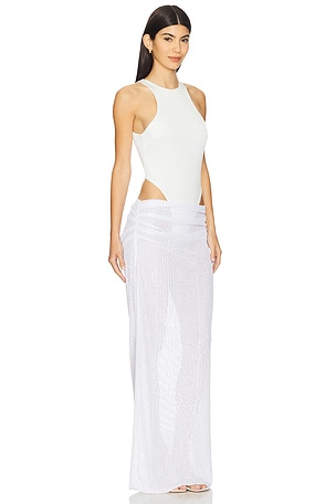 AWAVE Studio Bodysuit And Long Skirt Set in White