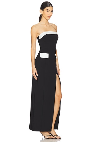 ALL THE WAYS Isolde Strapless Maxi Dress in Black
