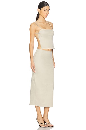ALL THE WAYS Leonie Maxi Skirt Set in Beige
