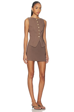 ALL THE WAYS Breeta Mini Skirt Set in Brown