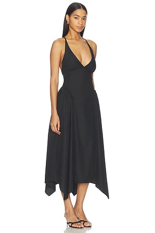 ALL THE WAYS Laren Midi Dress in Black