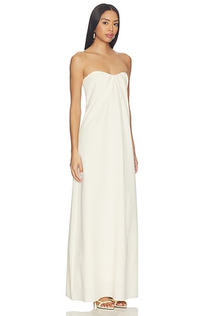 ALL THE WAYS Libertee Strapless Maxi Dress in Ivory