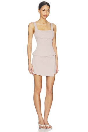 ALL THE WAYS Brice Mini Skirt Set in Taupe