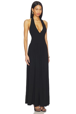 ALL THE WAYS Tenley Halter Maxi Dress in Black
