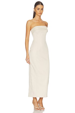 ALL THE WAYS Zyaire Strapless Maxi Dress in Neutral