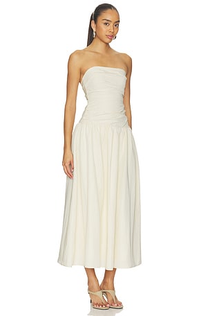 ALL THE WAYS Valery Strapless Maxi Dress in Ivory