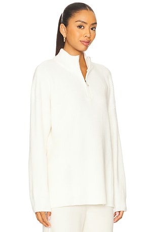 ALL THE WAYS Melanie Quarter Zip Sweater in Ivory