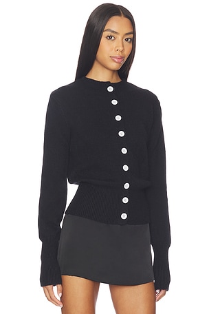 ALL THE WAYS Brittany Button Up Sweater in Black