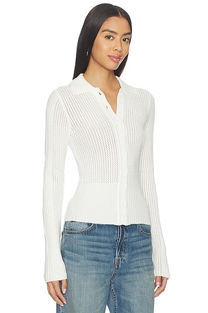 ALL THE WAYS Kelly Button Up Sweater in White