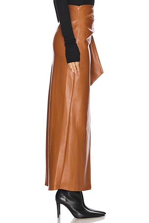 ALL THE WAYS Kassidy Faux Leather Skirt in Brown